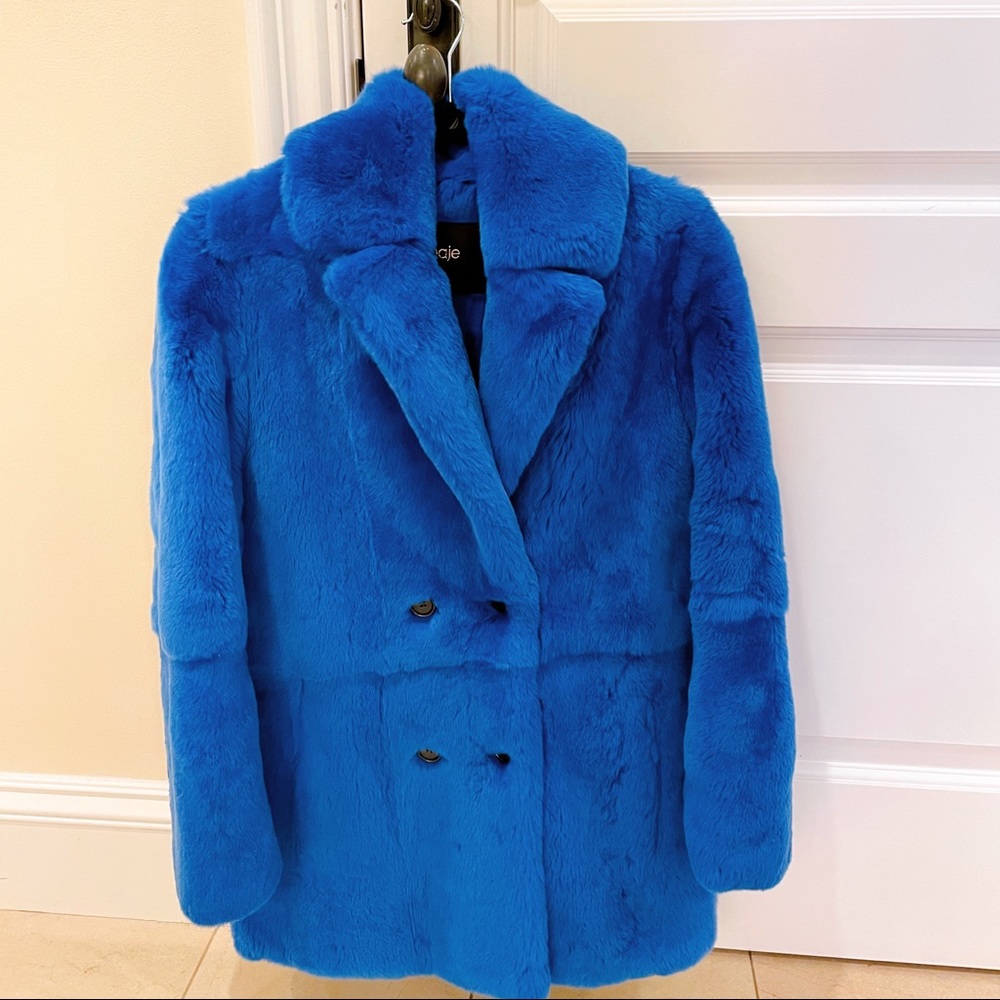 Maje Blue Rabbit coat - Picture 4 of 14